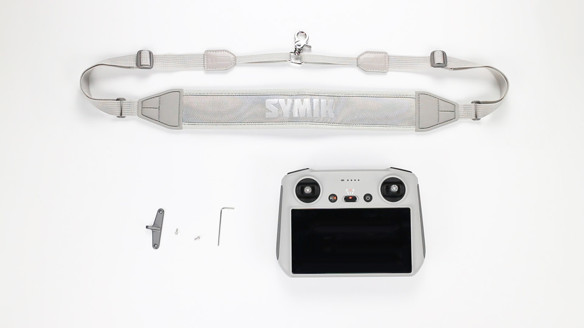 SYMIK Cordino Per Controller DJI RC 2 Con Staffa In Alluminio - Compatibile Con DJI Mini 4 Pro, Air 3S/Air 3, Nylon Regolabile, Sgancio Rapido - 4