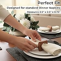 Vista 4 de CLEENTABLE Juego de 12 servilleteros de madera, decoración de otoño para el hogar, servilleteros cuadrados de madera de acacia para mesas