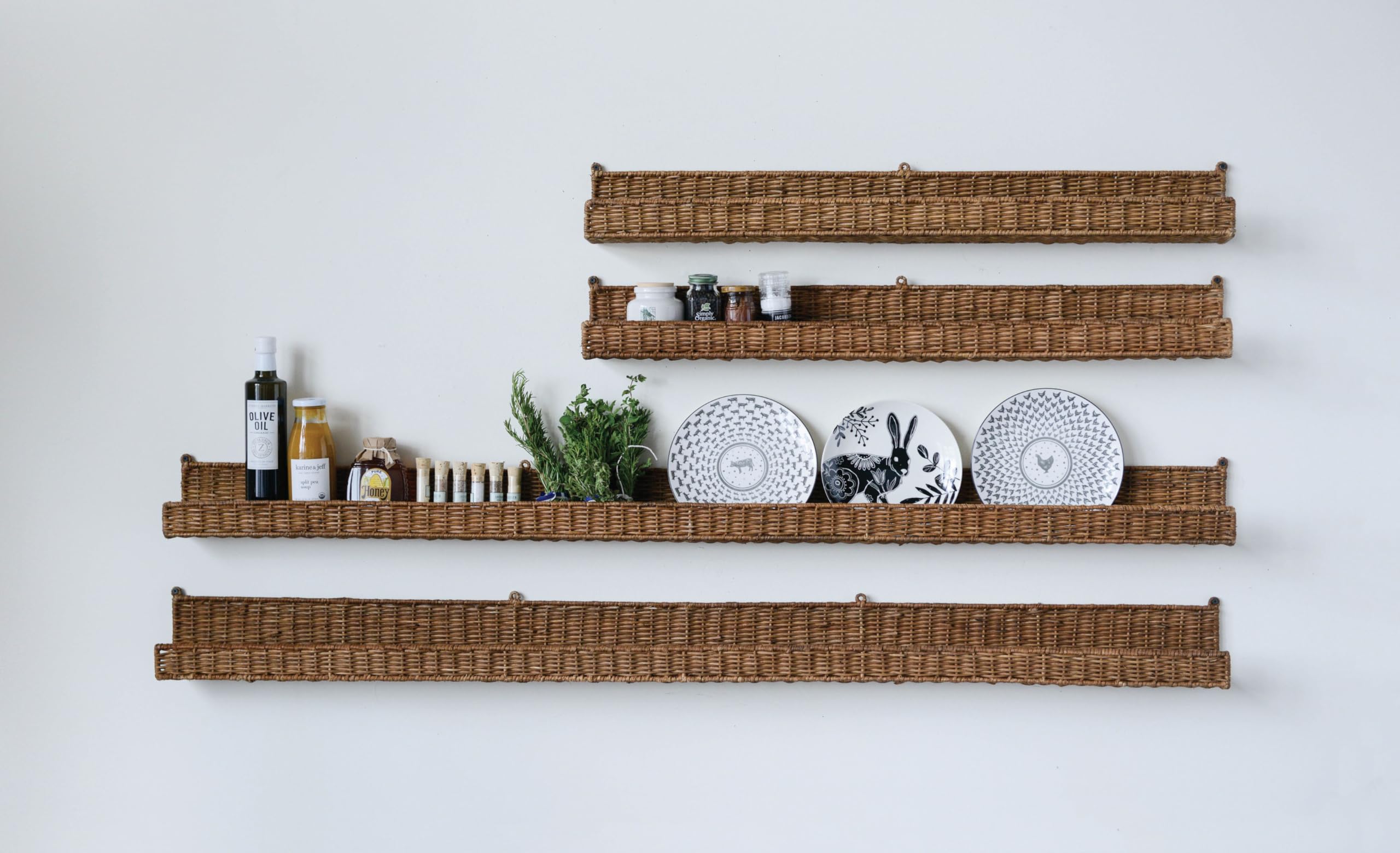 Amazon.com: Creative Co-Op Handwoven Rattan Wall Shelf : Home