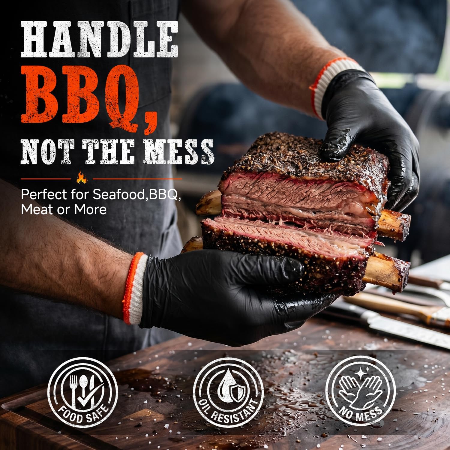 ANBOSON BBQ Gloves,Disposable BBQ Gloves Heat Resistant Cooking image 3