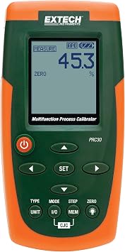 Extech PRC30 - Multifunction Process Calibrator - Sources & Measures mA, mV, V, and Thermocouples J, K, T, E, C, R, S, N - 24 V Loop Power, 5 Presets, Backlit LCD, with Leads | Sources/measures 0-24mA, 0-20V, 0-2000mV, 8 thermocouple types, 24V loop power, 5 presets, leads, AC adapter