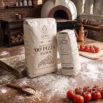 QuuQ 00 Pizza Flour 2 Pack 8.8 lb (4 kg), Type 00 Flour, Neapolitan Style, Ultra Fine Grind, Unbleached Unbromated Non-GMO Enriched Wheat Flour, Wood Fired and Home Oven Baking