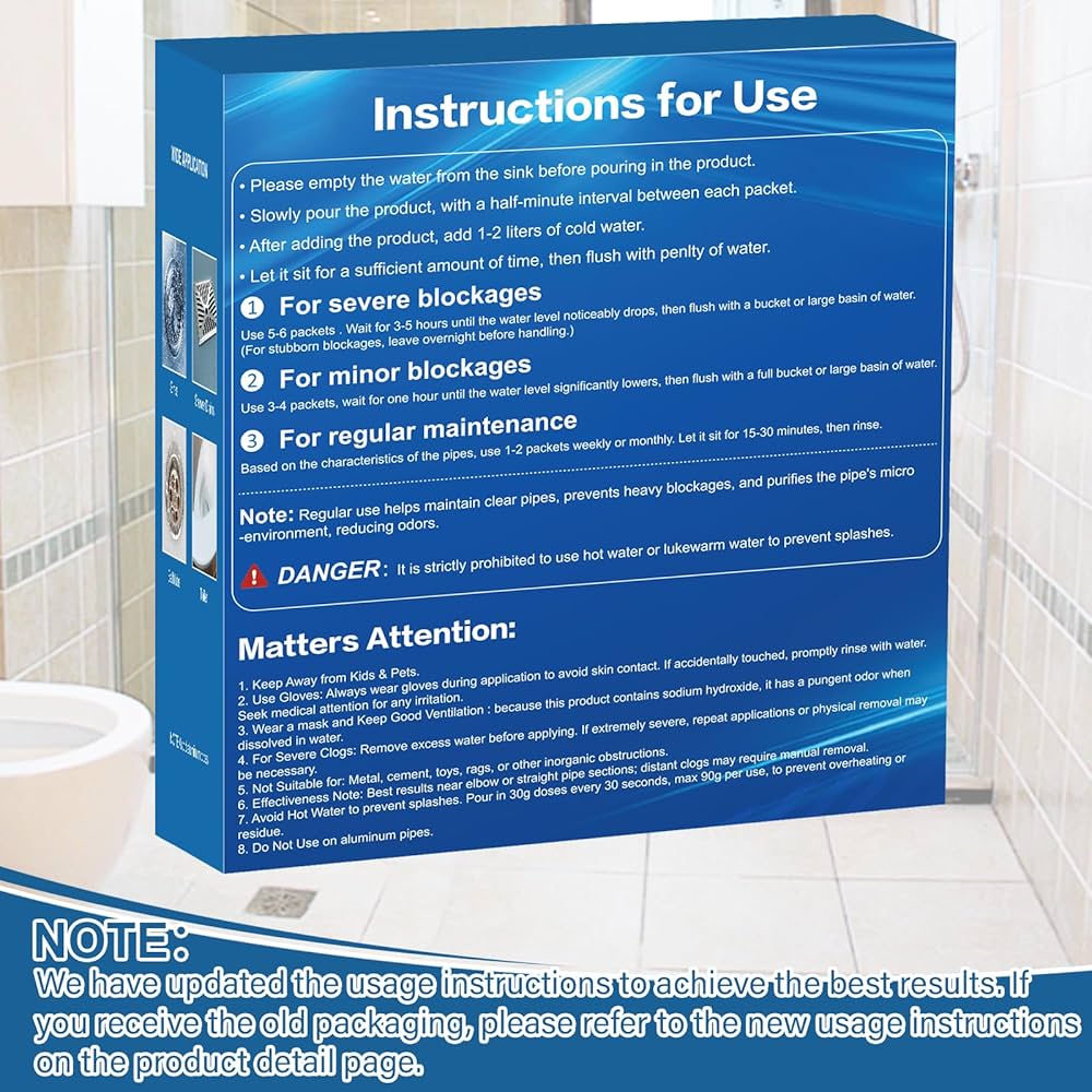 Slow Drain Cleaner And Clog Remover Drain Clog Remover 18 Packs