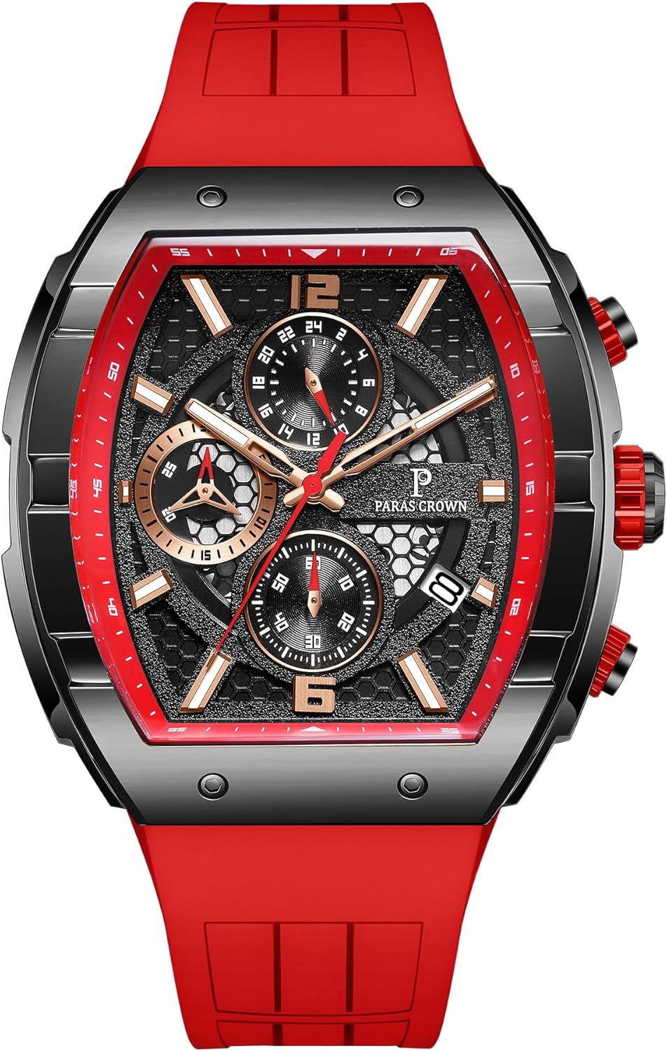 Mens Watches Luxury Tonneau Watch for Men Quartz Japanese Movement Waterproof Lumin...