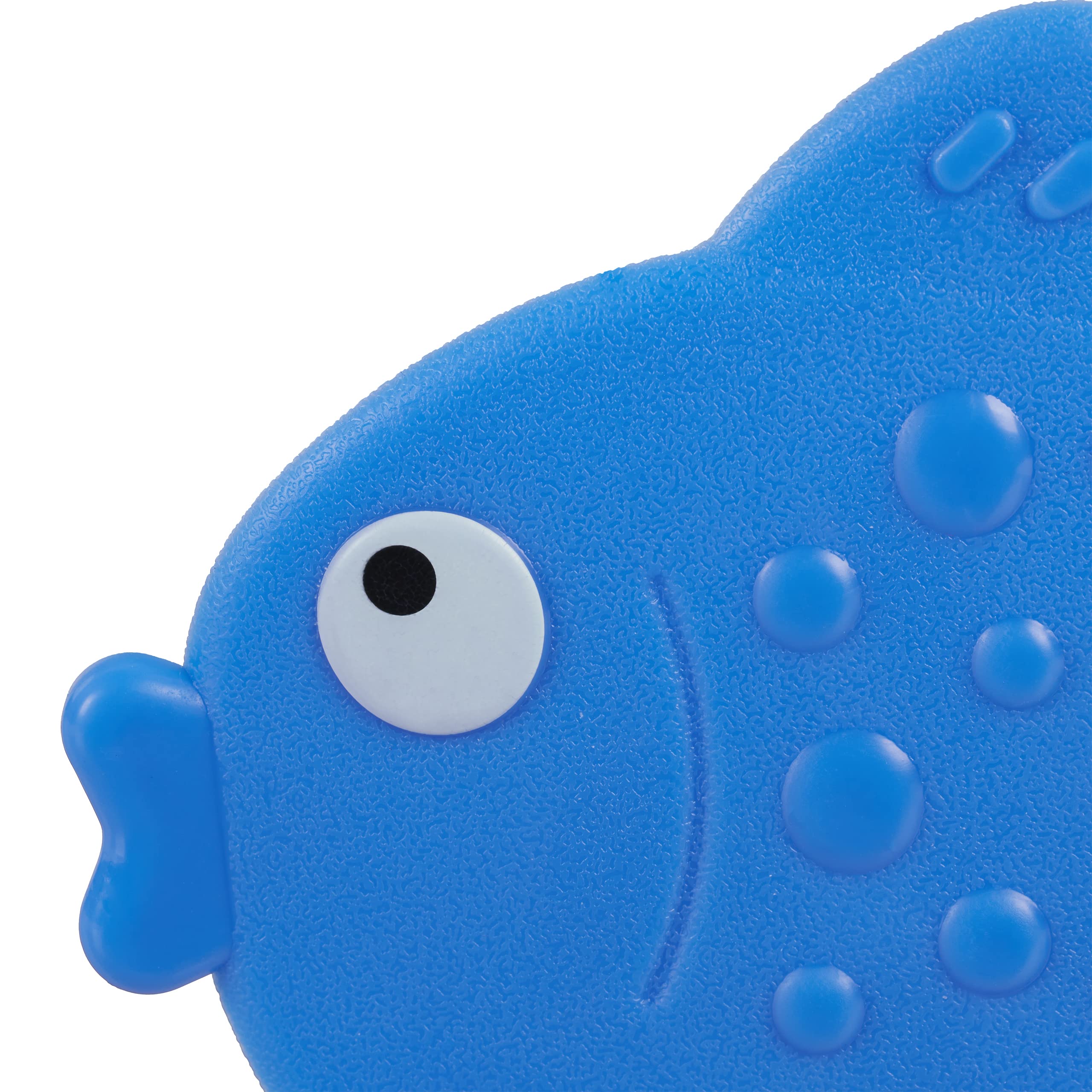 Relaxdays Adesivi Antiscivolo Doccia, Pad per Vasca da Bagno per Bambini, Set 5 Sticker a Pesce, con Ventose, Blu
