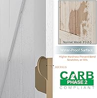 Vista 3 de Puerta corredera de granero de 26 x 84 pulgadas con kit de herrajes de níquel cepillado de 5 pies, mango y guías de suelo, agujeros preperforados