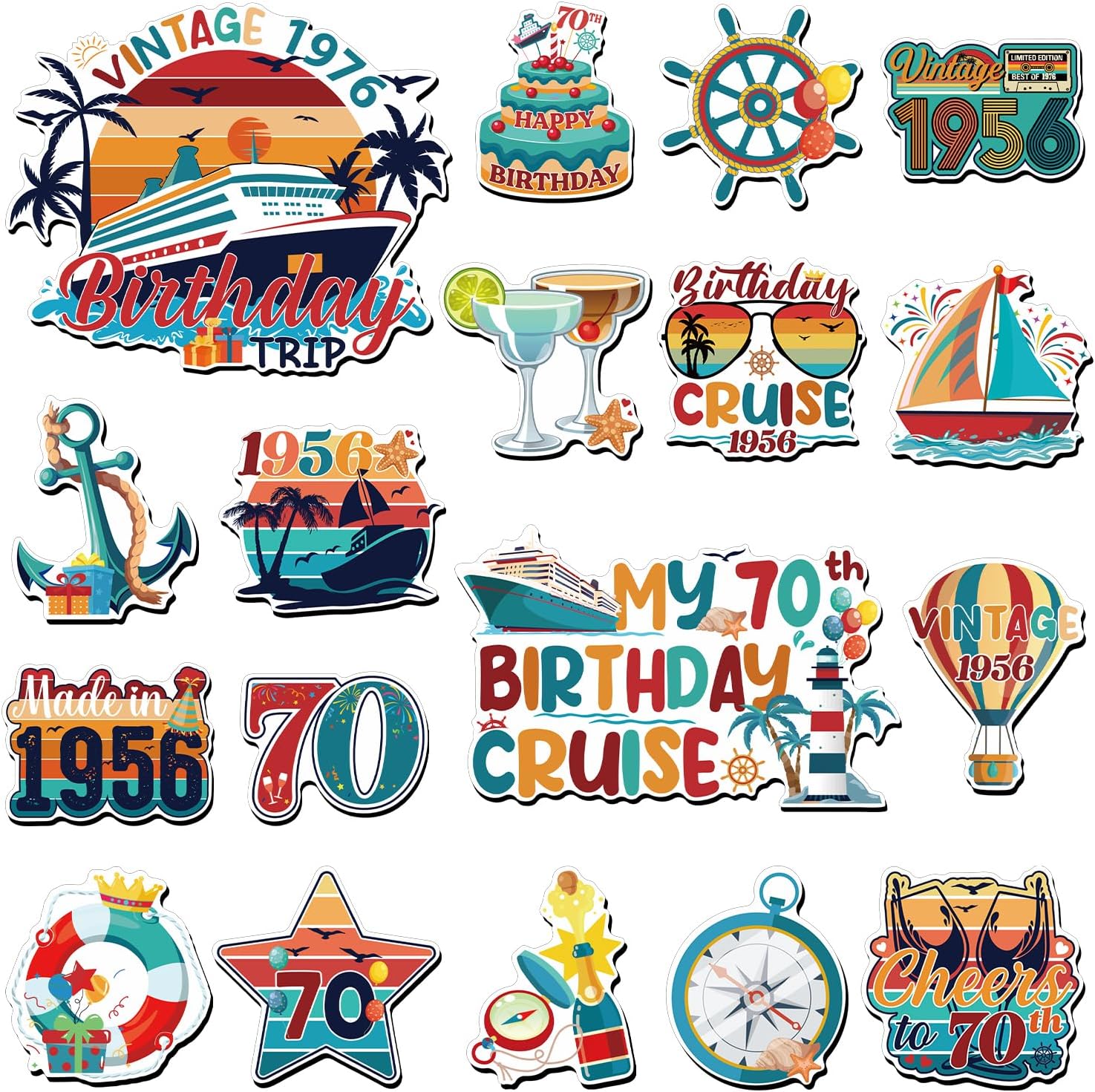 Wxiben 6 Pcs Sea Navigation Cruise Door Magnets Ship Decorations Magnetic