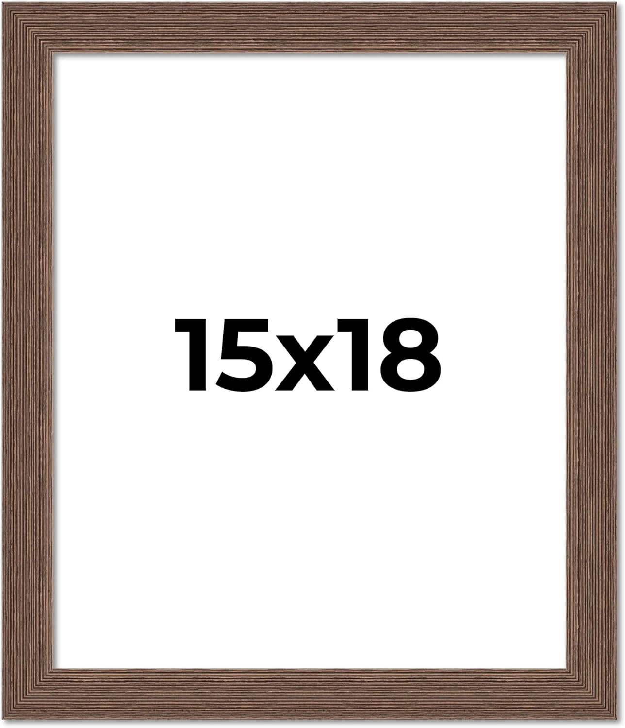 15x18 Frame Brown Farmhouse Solid Wood Picture Frame Width 1.5 Inches | Interior Frame Depth 0.5 Inches | Rustic Barnwood Brown Distressed Frame with UV Acrylic, Foam Board Backing & Hanging Hardware