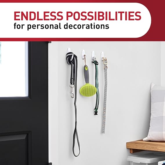 Command Medium Designer Hooks, 9 Hooks and 12 Strips, Damage-Free Hanging Wall Hook with Adhesive Strips, No Tools Great for Hanging, Organization and Storage, Holds up to 3 lb