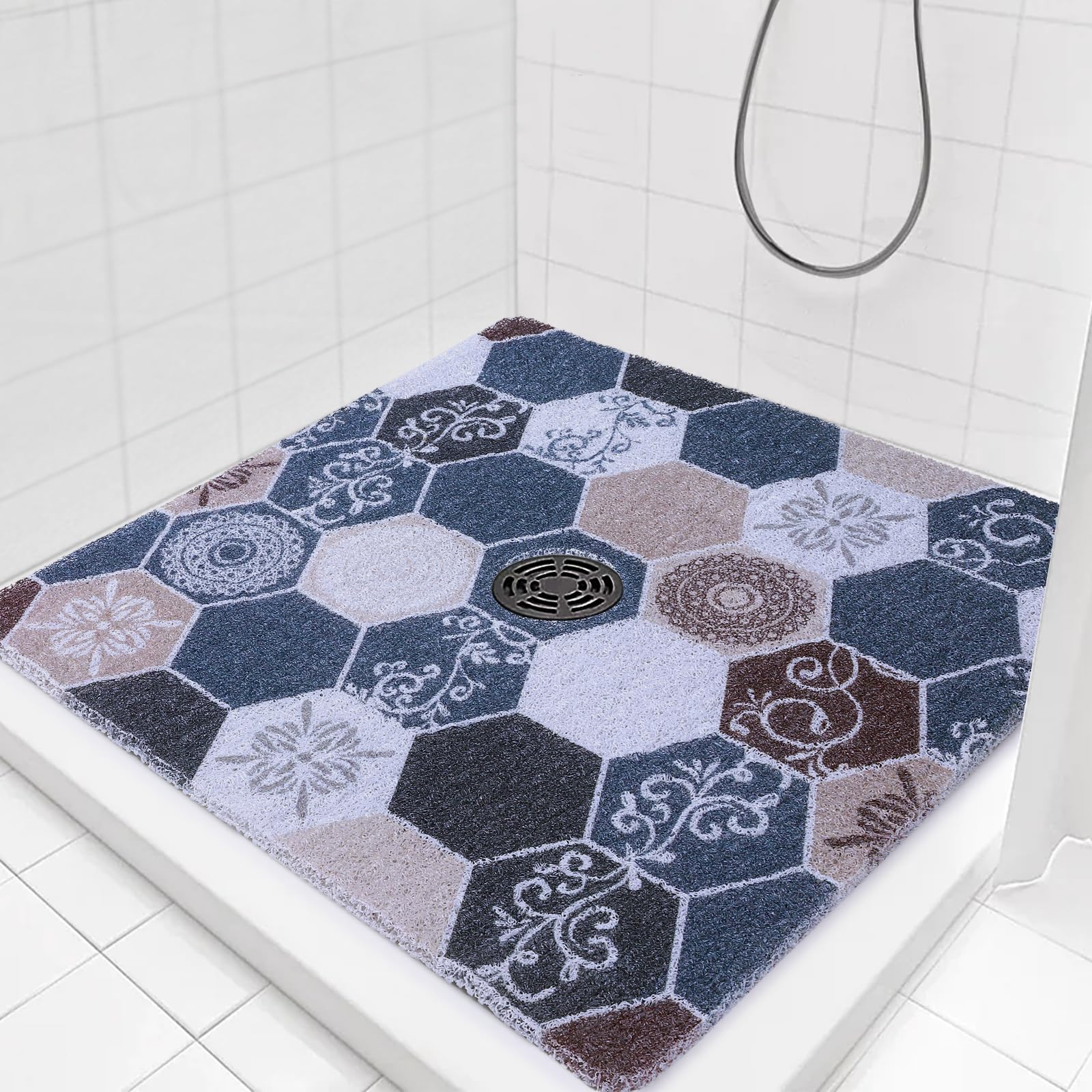 Kahuna Grip™ 26x32 NonSlip Shower Mat with 6" Drain Hole