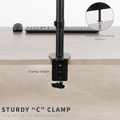 Miniatura 4 de VIVO Soporte de escritorio con abrazadera para monitor LCD cuádruple de 13 a 24 pulgadas, pantalla articulada 3 Plus 1, capacidad para 4 pantallas,