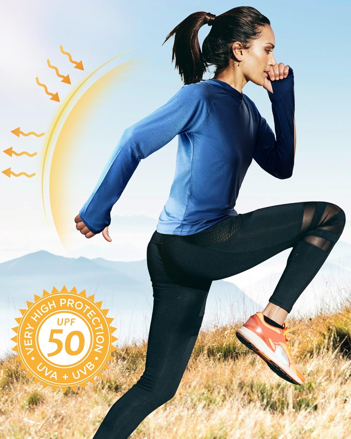 isnowood Women's UPF 50+ Sun Hoodie, Long Sleeve SPF Swim Rash Guard, Lightweight UV Protection Shirts for Hiking Fishing - Image 3