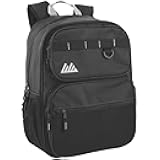 Summit Ridge Travel Backpack for Men and Women, Spacious Work Daypack with Water Bottle Pockets (Black)