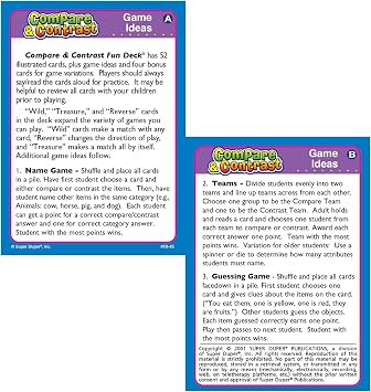 Super Duper Publications | Compare and Contrast Fun Deck | Language Development and Reasoning Skills Flash Cards | Educational Learning Materials for Children