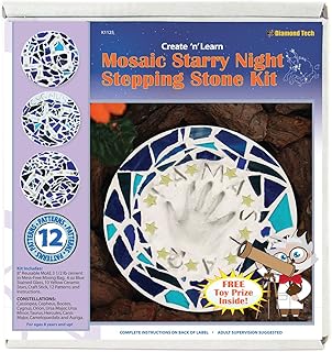 12 Stone Patio Ideas for Timeless and Durable Backyards 114 Diamond Tech Create N Learn Mosaic Stepping Stone Kit, Starry Night