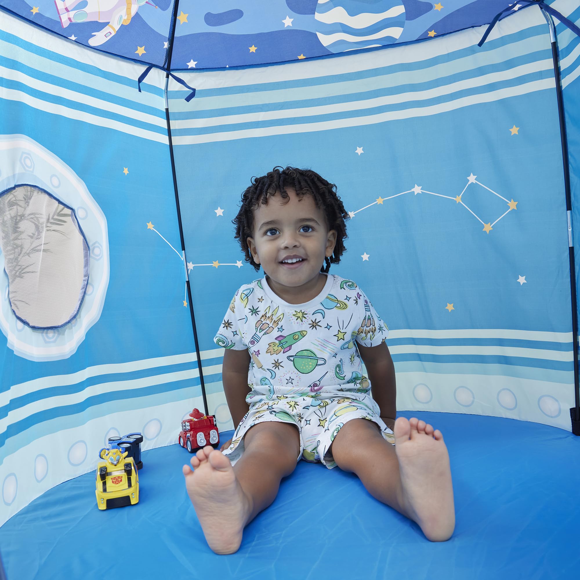 Liberty House Toys Rocket Play Tent, Blue, Dia100 x H135 cm, 100 cm x 100 cm x 135 cm - Image 2