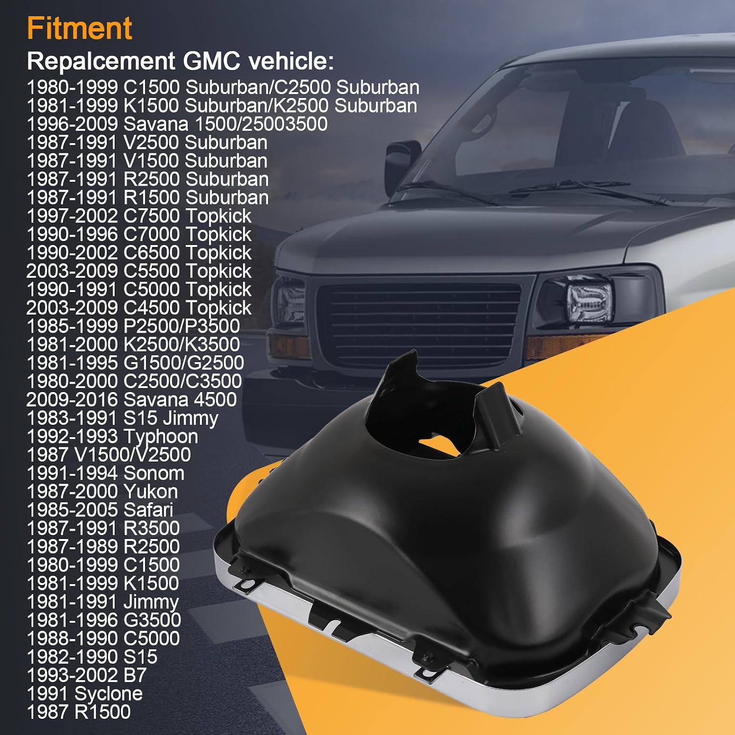 42437 Headlamp Bucket Mounting Kit Replacement for 5 x 7 Headlight Fit for GMC/Chevrolet/Oldsmobile/Buick/Pontiac Specified Models