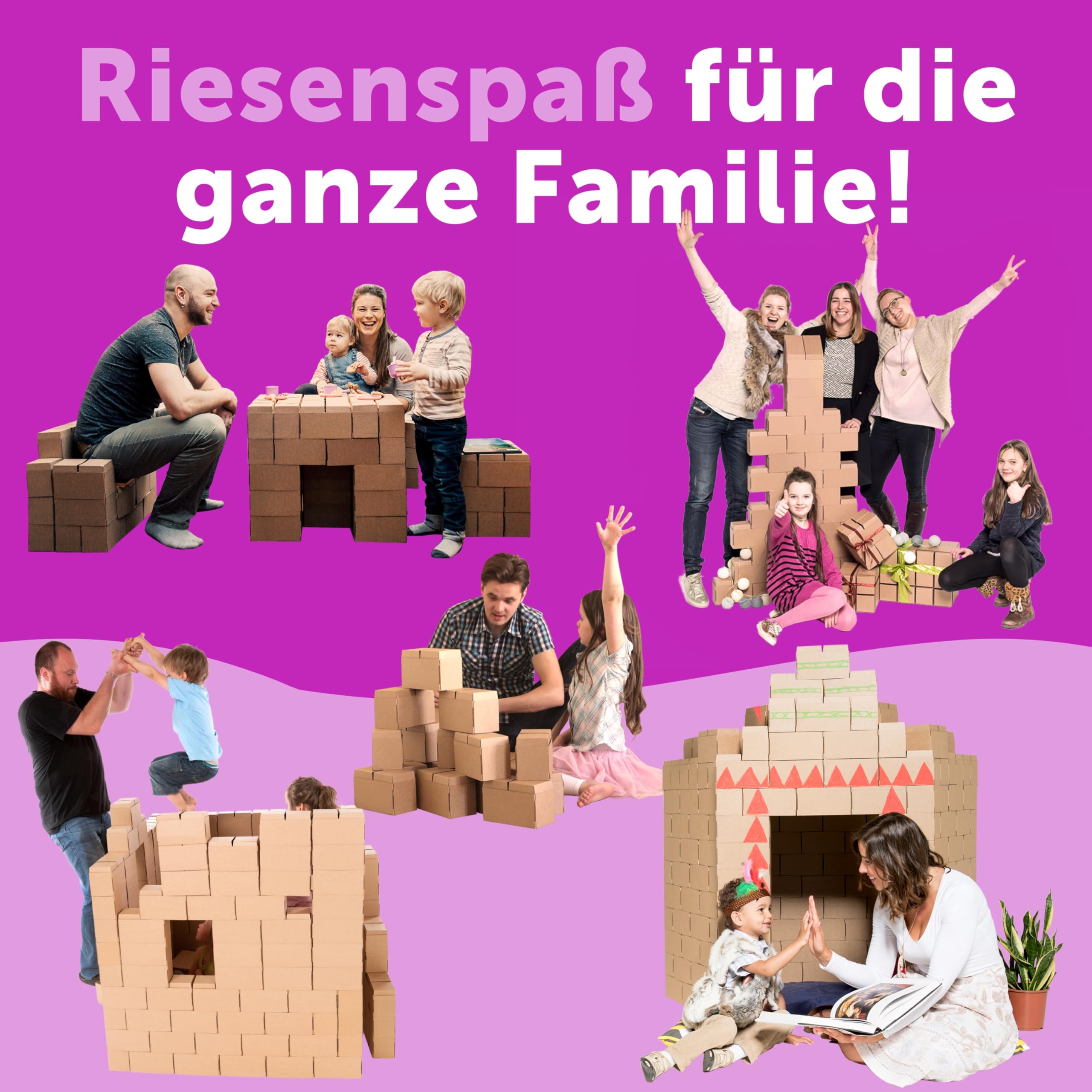 Gigi Bloks XL Gr. 96 Stapelbare und Ineinandergreifende Große Bausteine Kinder | Robuste Klemmbausteine & Leicht Montierbare Bauklötze Groß | Konstruktionsspielzeug für Jungen & Mädchen