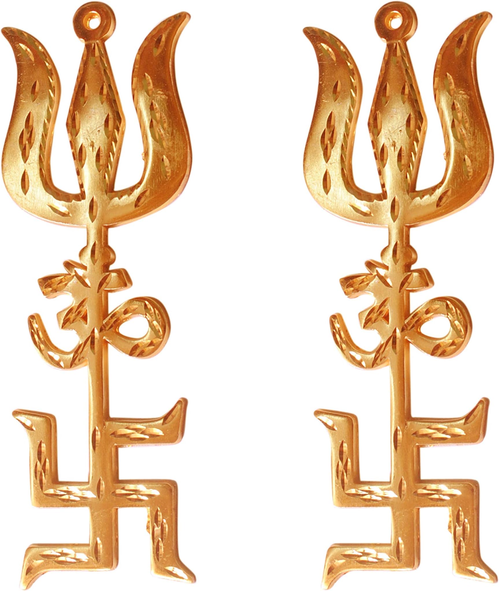 6 inch Brass Trishakti Wall/ Door Hanging 2 pcs