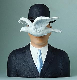 Magritte - Parastone Sculpture - Man with Hat and Dove (1964) - Resin with Hand Painted Details - 6