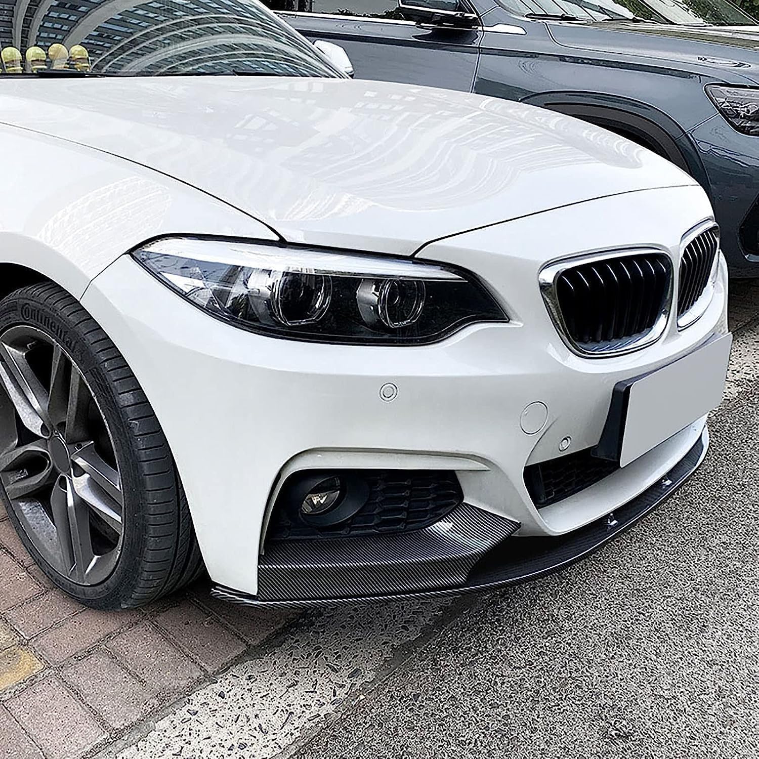 Car Front Bumper Spoiler Splitter for BMW 2 Series F22 F23 M Sport 2014-2019, Car Front Bumper Diffuser Car Modification Accessories, B/Carbon Fibre