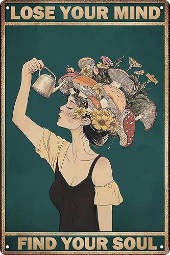 Miniatura 13 de Decoración de pared de cocina Moon Girl Stay Wild Moon Child Sign Retro Mushroom Decoración de pared para baño, sala de estar, cafetería, decoración