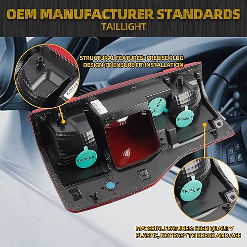 Miniatura 4 de Dasbecan Conjunto de luz trasera del lado del pasajero derecho compatible con Ford F250 F350 Super Duty 2020 2021 2022 módulo de punto ciego que se