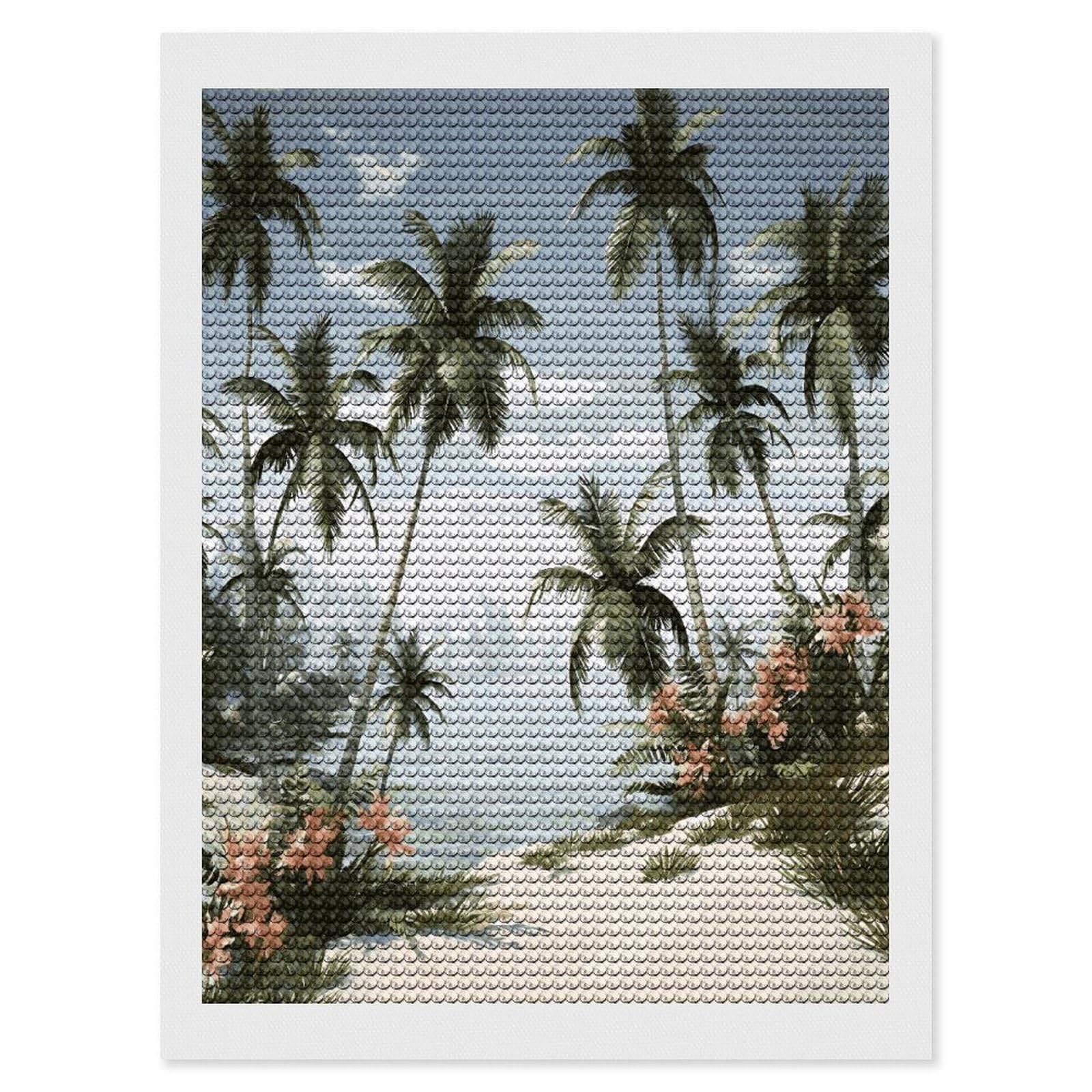 LDGSUPH Tropical Palm Trees Diamond Painting Kits for Adults Paint with Diamond Pictures Art DIY Full Drill Diamond Dots Painting Personalized Diamond Photo for Home Wall Decor Gift 12"x16"