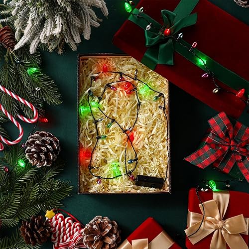 Miniatura 6 de Remuuly 12 piezas de collar de luz de Navidad, mini bombillas LED brillantes para niños y niñas, regalos de fiesta feos de cumpleaños Navidad