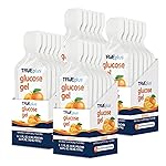 TRUEplus Glucose Gel Pouch, Orange Flavor, 15g Fast-Acting Carbohydrates, Fat Free, Gluten Free, Quick Support for Low Blood Sugar and Energy, 24 Pack