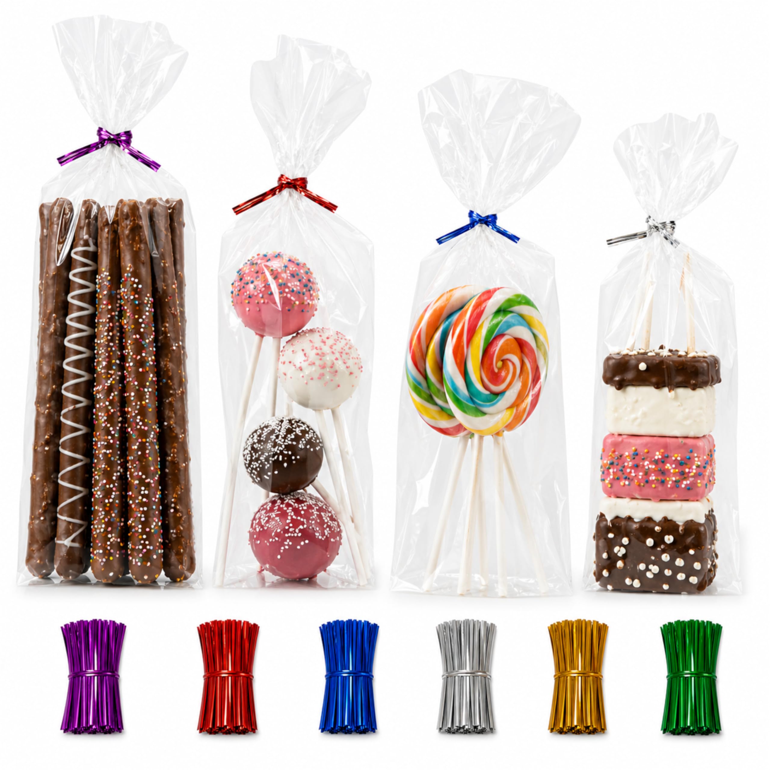 6x9 Cellophane Treat Bags with Ties 200 Clear Goodie Cookie Bags — Amazon image 12