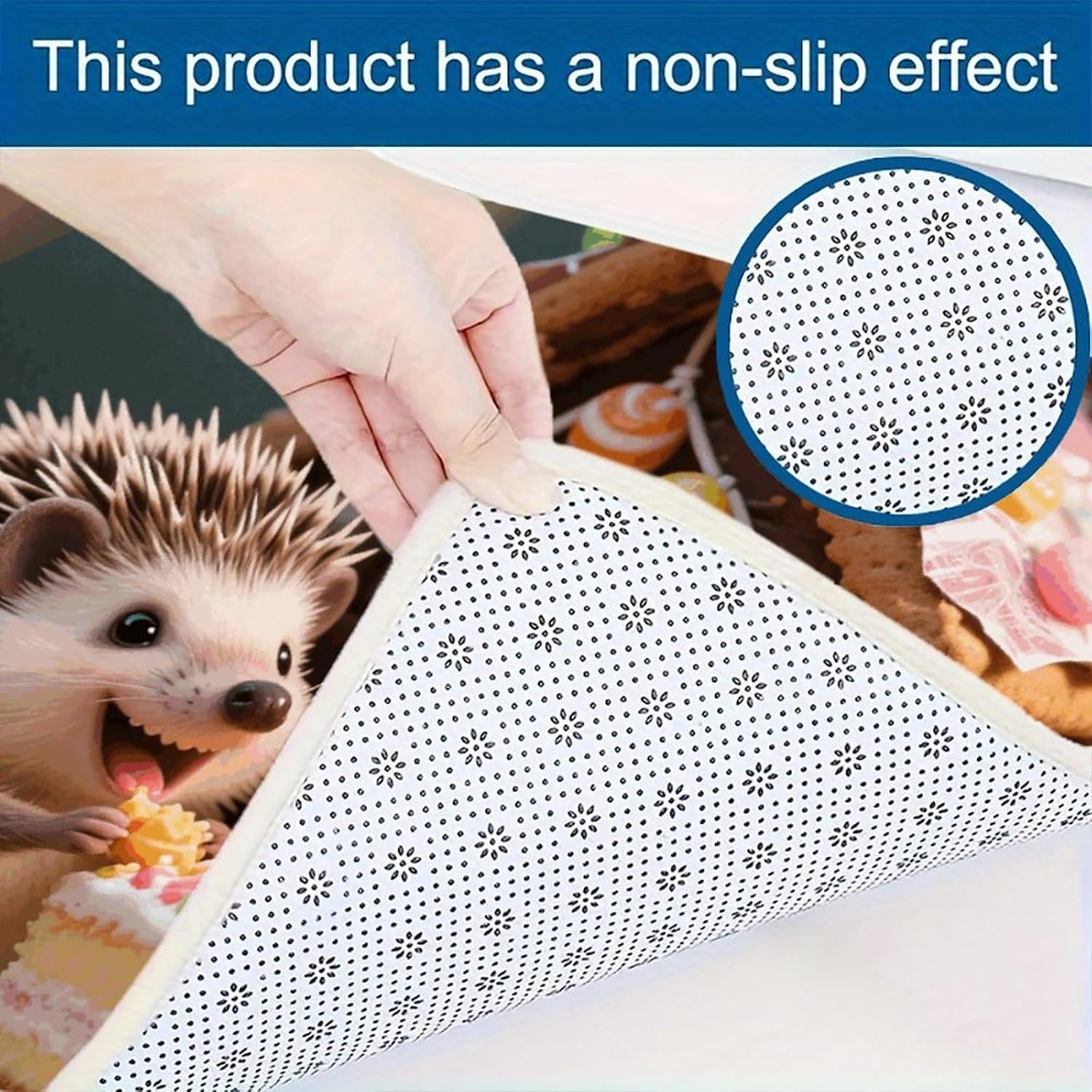 Candy Hedgehog Kitchen Mats for Floor 3 Pcs Kitchen Rugs