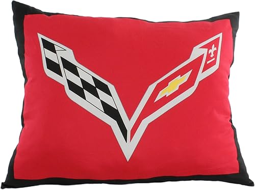 College Covers Almohada Corvette, 28 x 20 pulgadas, color rojo