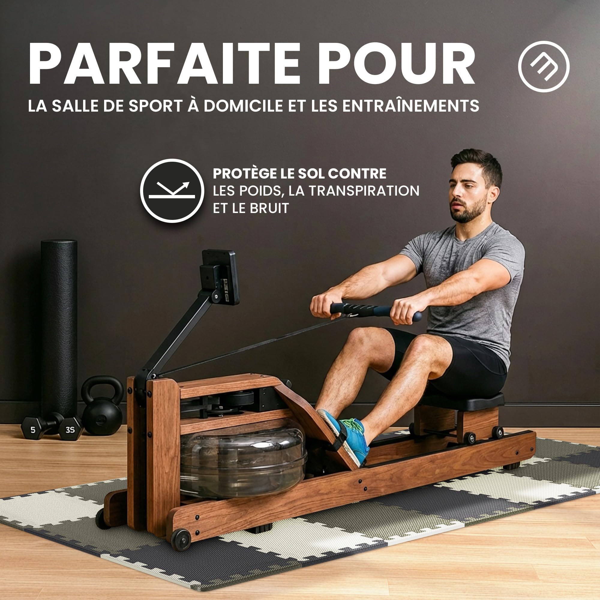 bemaxx Tapis de Fitness Protection de Sol Salle de Sport - Dalles en Mousse