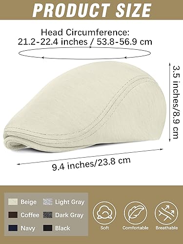 Miniatura 2 de KUTTOR 6 Piezas Hombres Newsboy Gorras Gatsby Cabbie Conducción Caza Gorra Newsboy Gorra Plana Sombreros Irlandeses