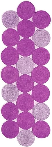 ARTS OF JAIPUR Collection Runner Rug - 3x10 Ft Pink & Beige Jute Runner Rug Lobby Runner Rug Stair Runner Rug Indoor Runner Rug Outdoor Runner Rug