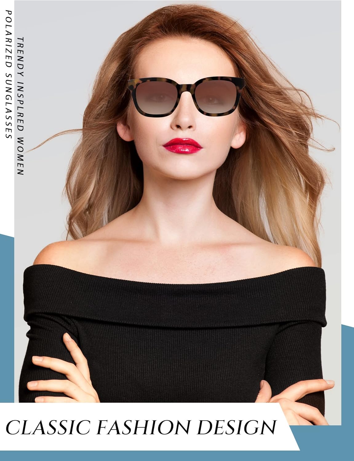 Xuhal 4 Pairs Polarized Sunglasses for Women Men Classic Square Trendy Sunglasses for Women Boys Girls UV Protection Lens Sunnies Vintage Eyewear Retro Trendy Shades Sun Glasses, 4 Styles - Image 6