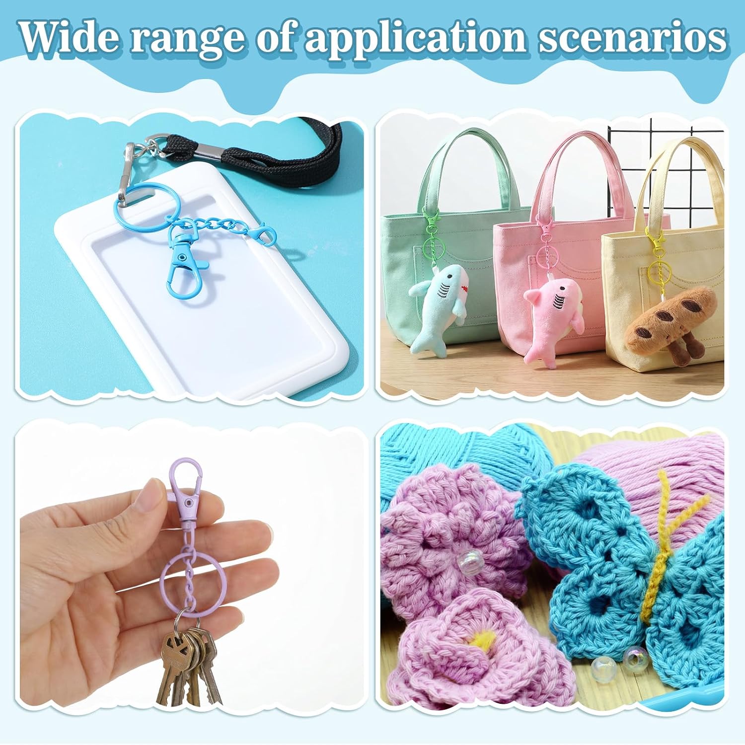 128 Pcs Colorful Swivel Snap Hook with Key Rings, Swivel Clasps Lanyard Clips Hooks, Lobster Claw Clasps Keychain Making Kit for Keychains DIY Crafts (16 Colors)