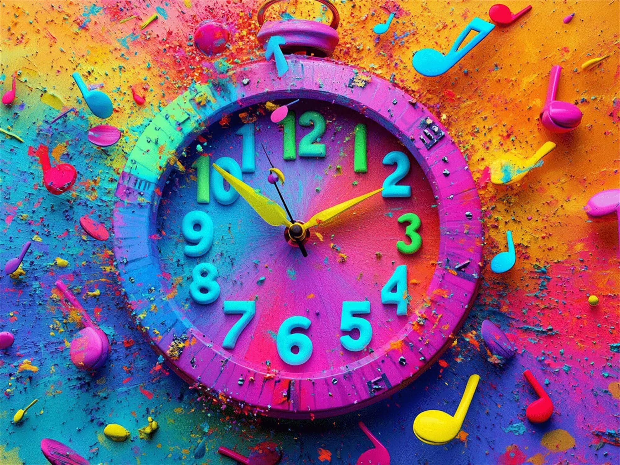 Malowanie według numerów dla dorosłych zegarek, muzyka malowanie według numerów zestawy dla początkujących i dzieci 8-12 DIY malowanie numerami hobby kreatywne dorośli dekoracja ścienna do domu 80 x