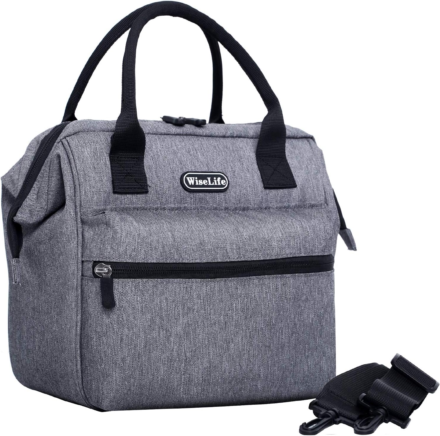 WISELIFE Insulated Lunch Bag for Men Women Adult Lunch Box Cooler with Adjustable Shoulder Strap Waterproof Leak proof Large Wide-Open Thermal Lunch Tote Bag for Work School Picnic Camping