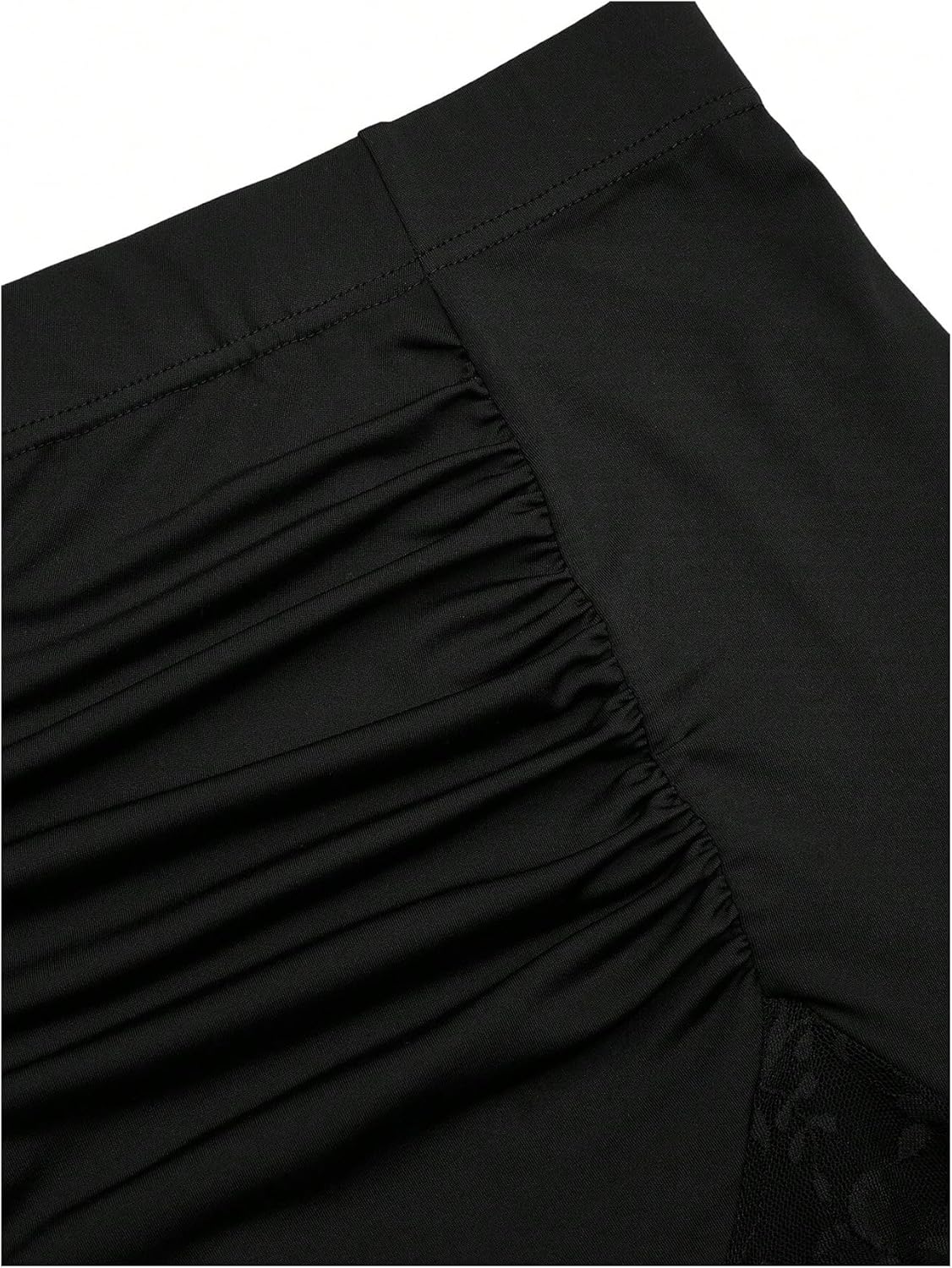 GORGLITTER Women's Plus Size Skirts Goth Renaissance Y2K Floral Mesh Ruched Fishtail Asymmetrical BodyconMaxi Skirts