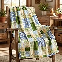 Horaldaily Colorful Tulips Butterfly Flannel Fleece Blanket Throw 50x60 - Soft Fuzzy Plush Cozy for Couch Sofa Bed, Spring Summer Gift for Kids Adults