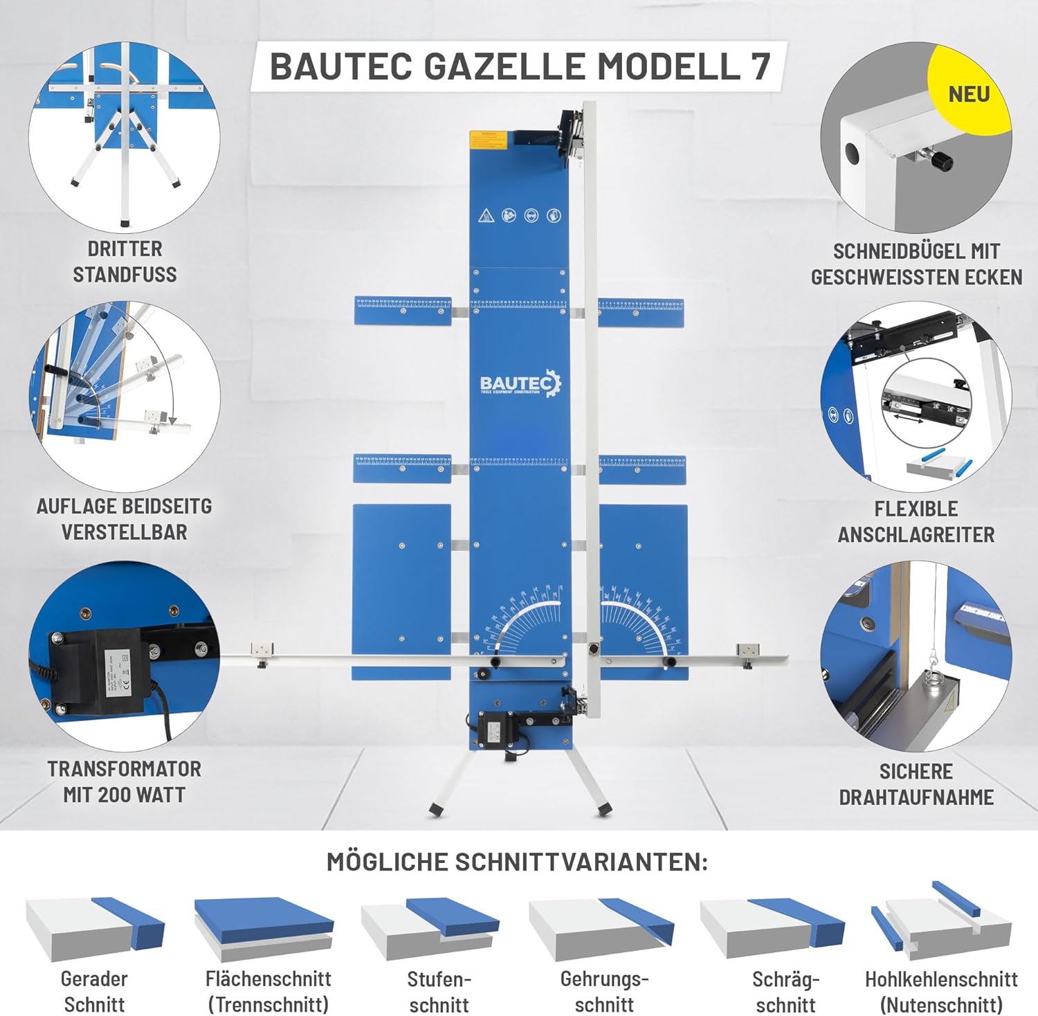 Diagram of various cutting techniques for foam insulation
