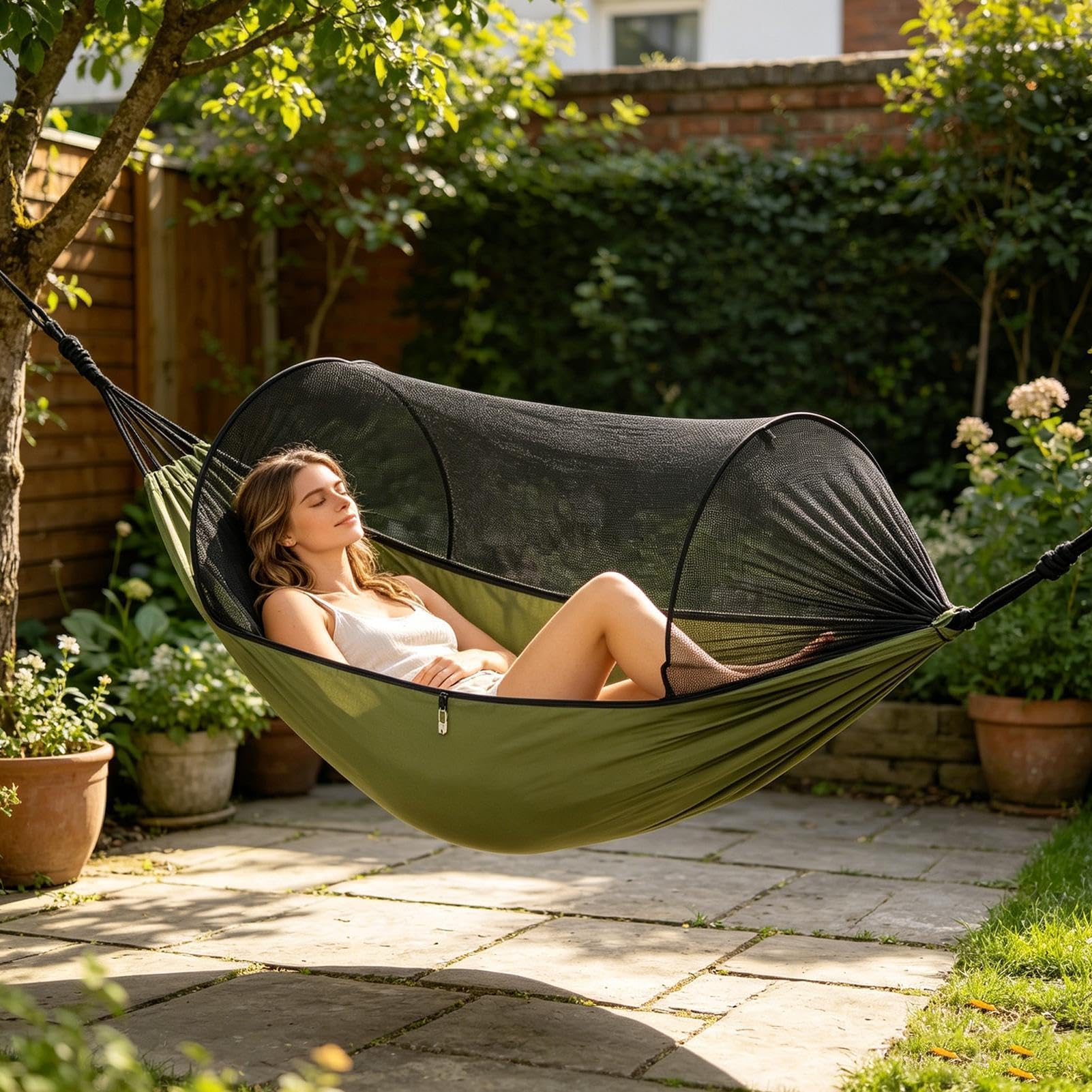 Tentes Hamac pour Camping Tarp de Nuit pour Deux Personnes avec Sangles
