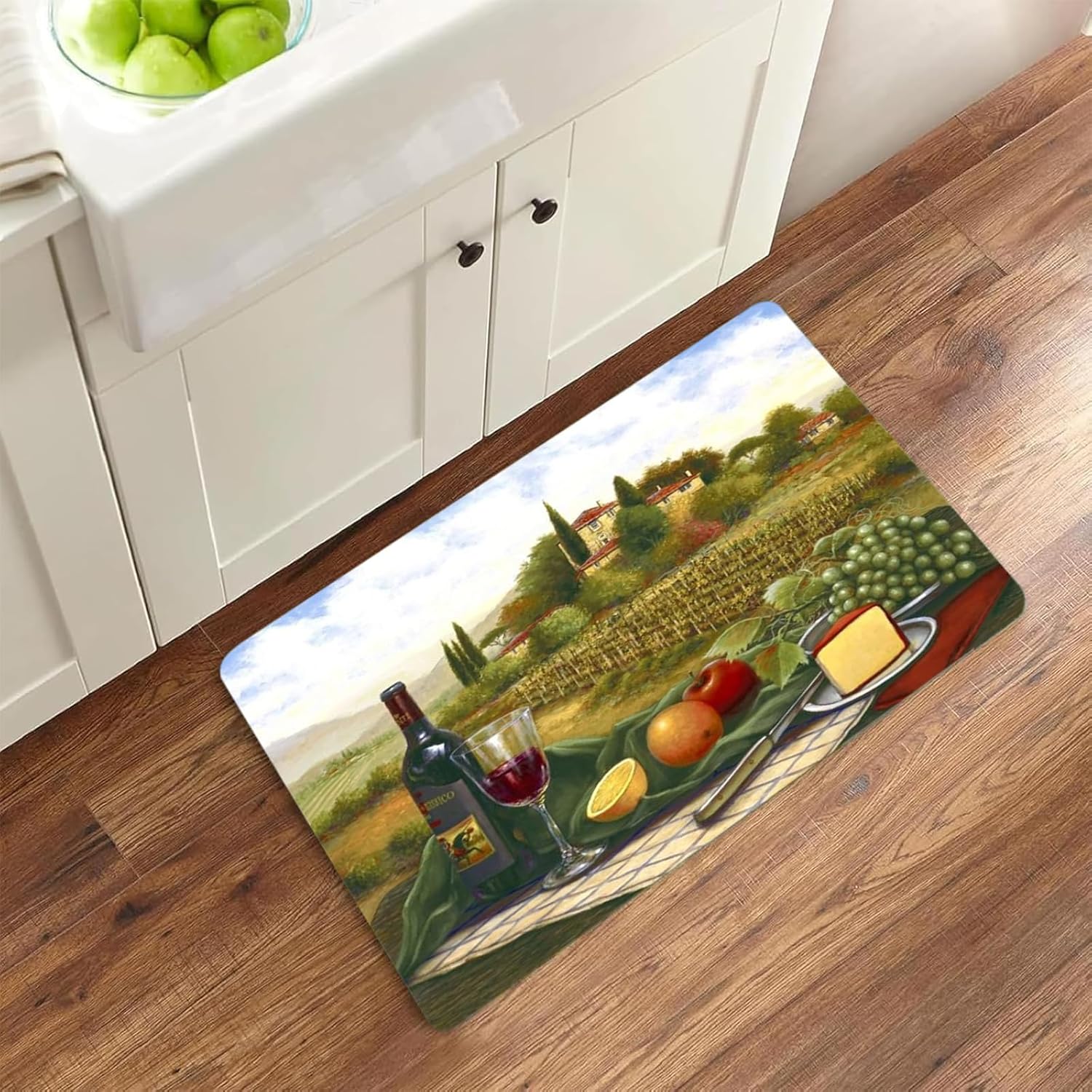 Wine Kitchen Mats for Floor Cushioned Kitchen Rugs Memory Foam Kitchen Floor Mats Standing Desk Mat for Laundry Office Sink 3x6ft/36x72in