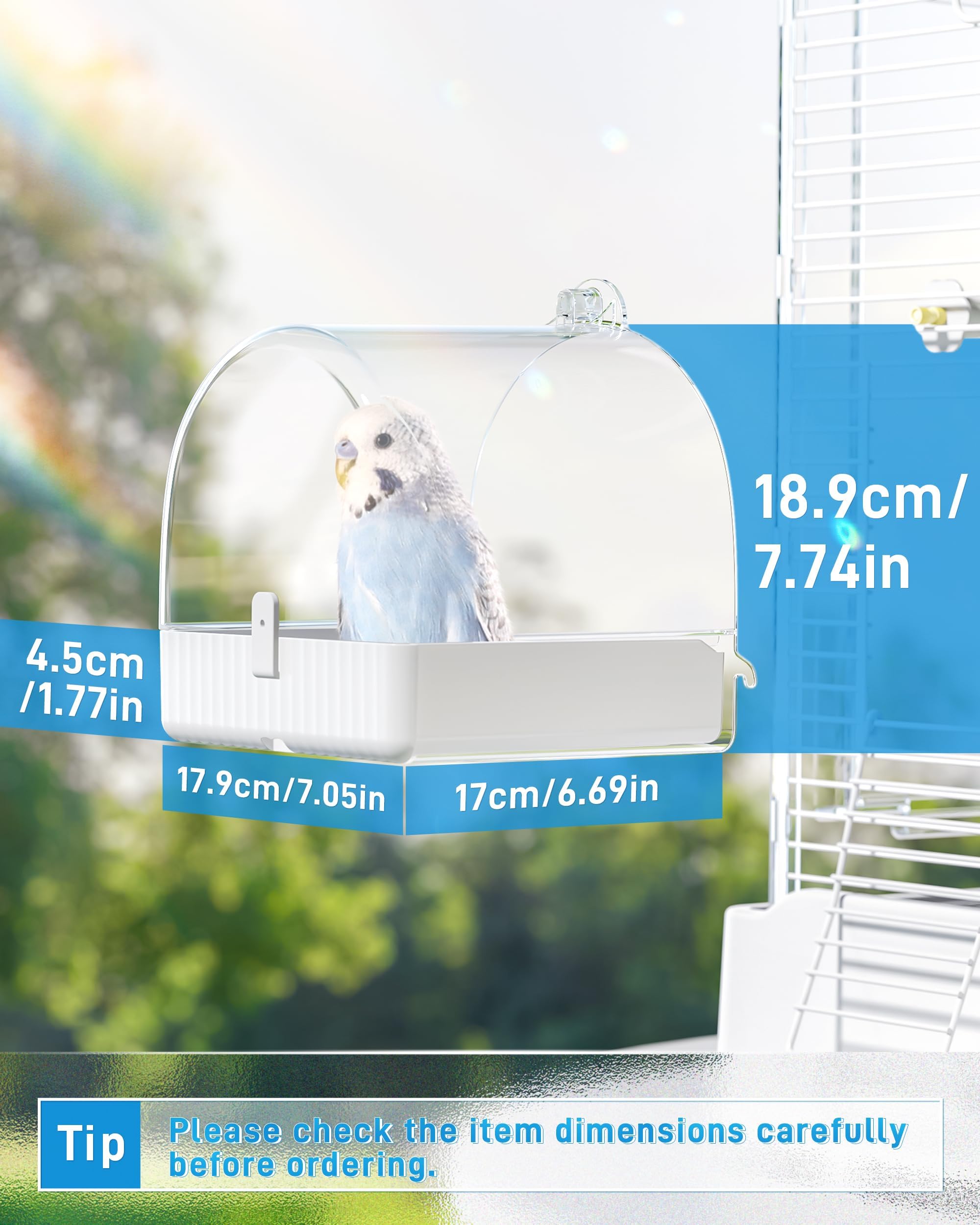 BUCATSTATE Hängende Badehaus für Vogelkäfig, 3 in 1 Vogelbadewanne, Schüssel, Haus Vogeltränke Schüssel Vogelkäfig Zubehör für Unzertrennliche, Finken, Sittiche, Mannikin