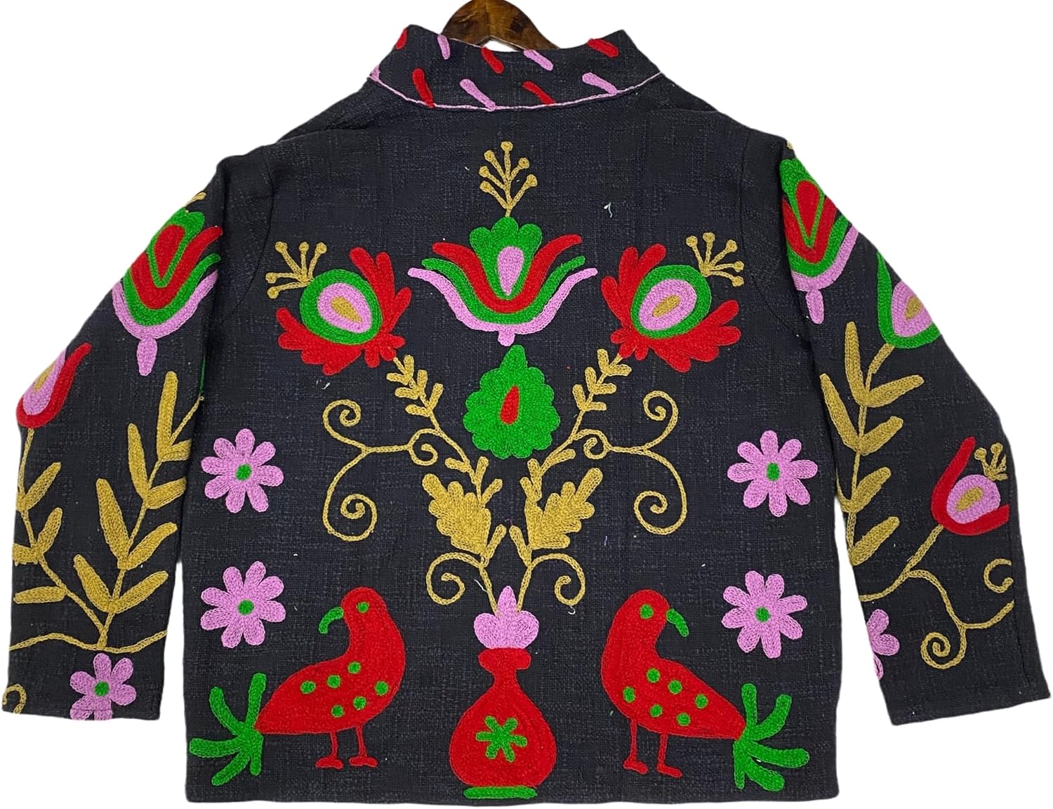 KanthaNtepisteryArt Cotton Suzani Velvet Jacket, Bohemian Style Coat, Unisex Short Embroidered Jacket, Ethnic Suzani TNT - Image 2