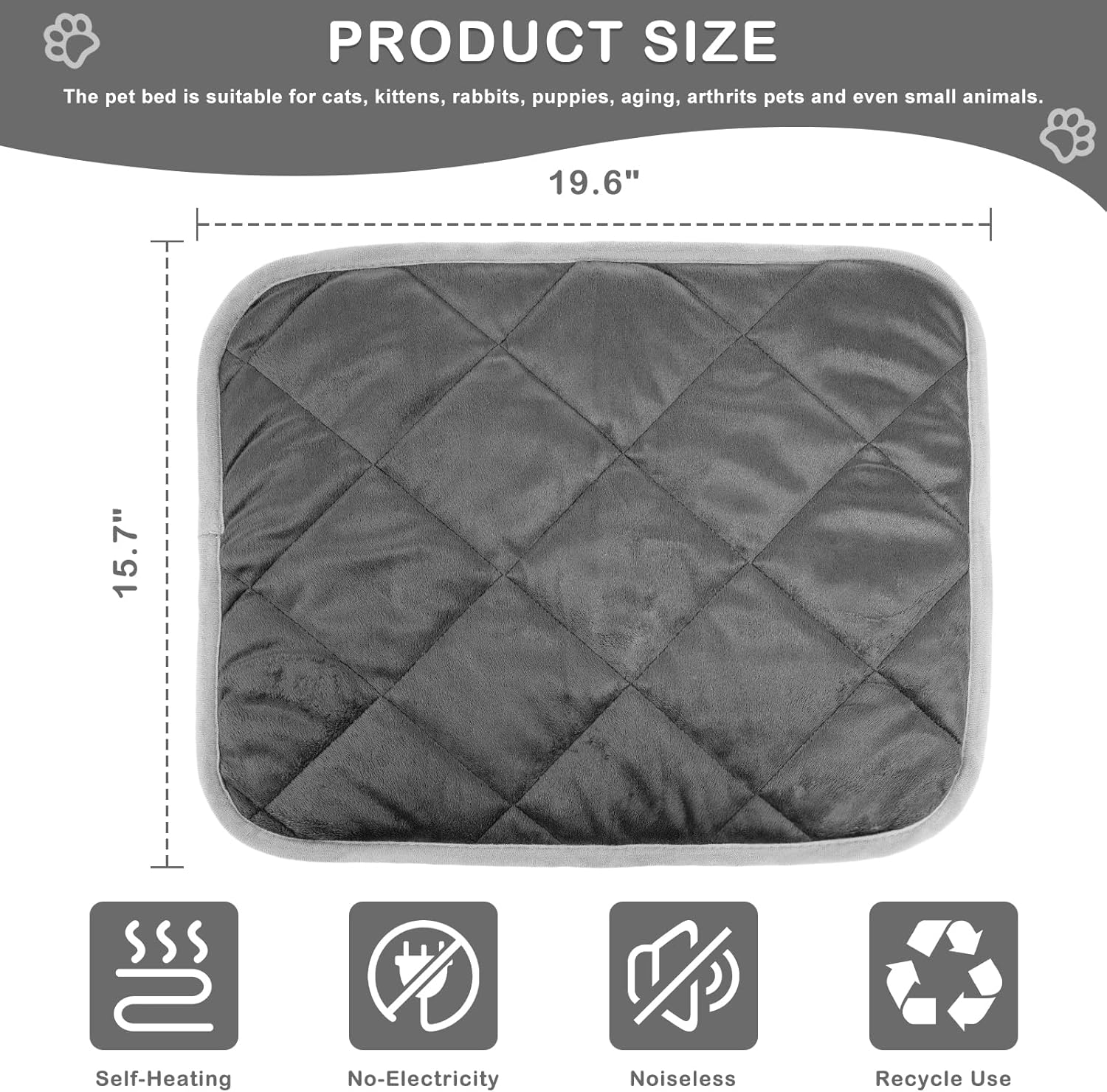 review 4Pcs Cat Pad Dog Mat 20 x 16 Inch Washable Summer Soft Pet Pad Dog Cat Bed for Crate Bed Kennels Sofa Floors Outdoor Portable Dark Grey