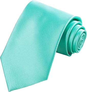 TIE G Solid Satin Woven dyed Color Formal Black Necktie and Pocket Square Sets in Gift Box