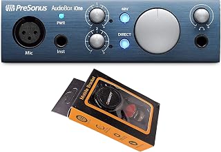 PreSonus AudioBox Ione USB Audio Interface 2-in/2-out with 1 x XLR Microphone Input, 1 x 1/4" Instrument Input, Studio One Artist DAW Plug in Suite Software with Gravity Magnet Phone Holder Bundle